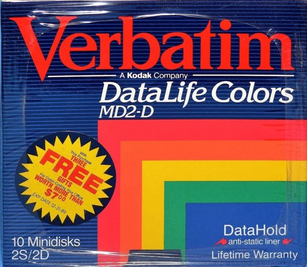 "DataLife Colors Colored Lanes" Series - a vintage floppy disk series from Verbatim
