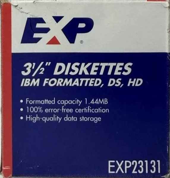 a vintage floppy disk pack from EXP. Floppy name: EXP DS,HD