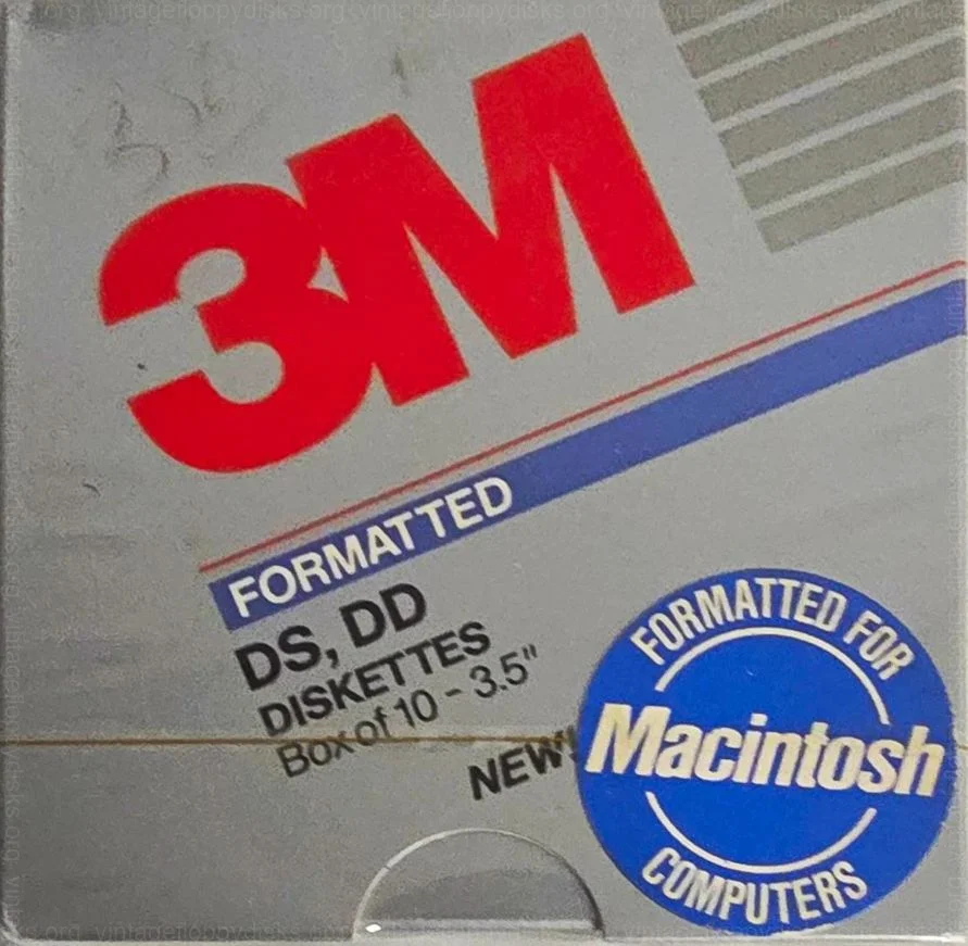 a vintage floppy disk pack from 3M