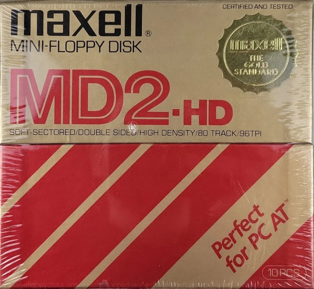 "Golden Top Red Diagonals" Series - a vintage floppy disk series from Maxell