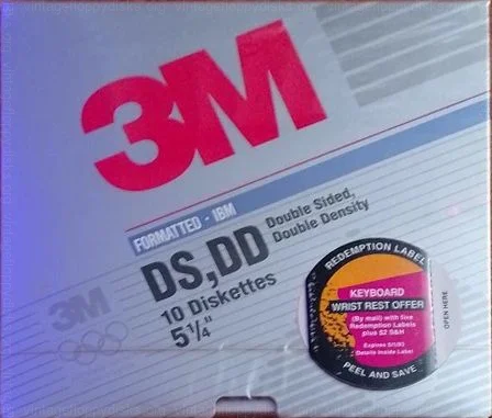 a vintage floppy disk pack from 3M