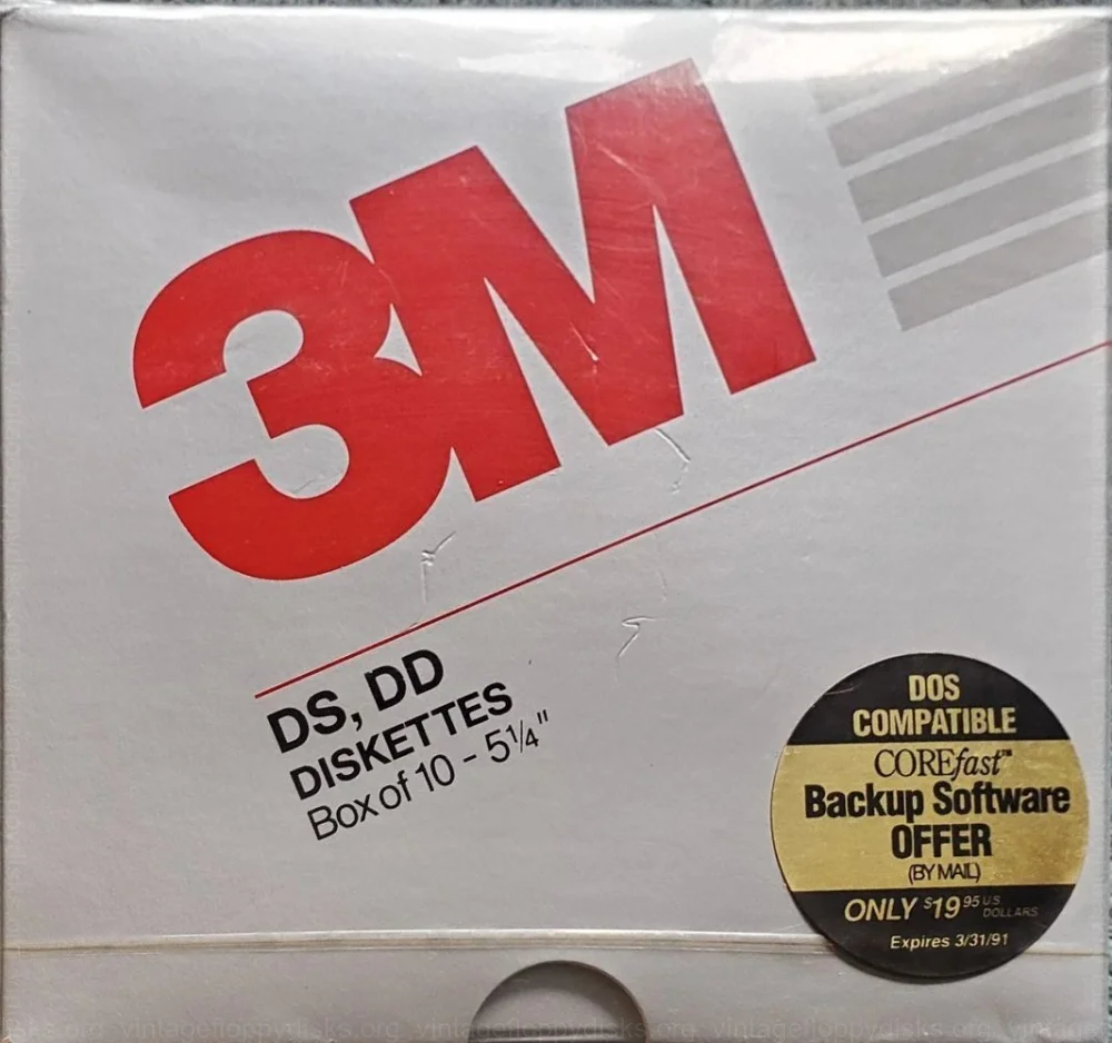 a vintage floppy disk pack from 3M