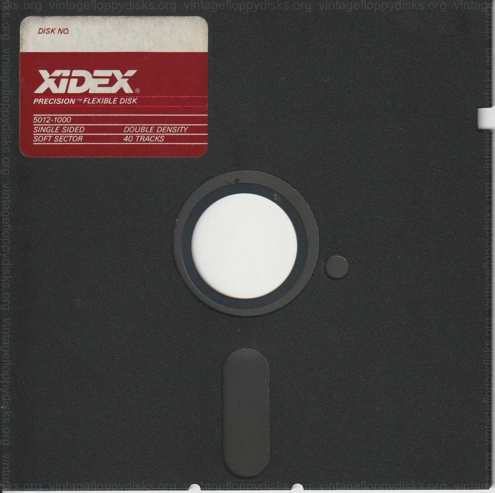 a vintage floppy disk from Xidex. Cat. no.: X2-525-0001-001