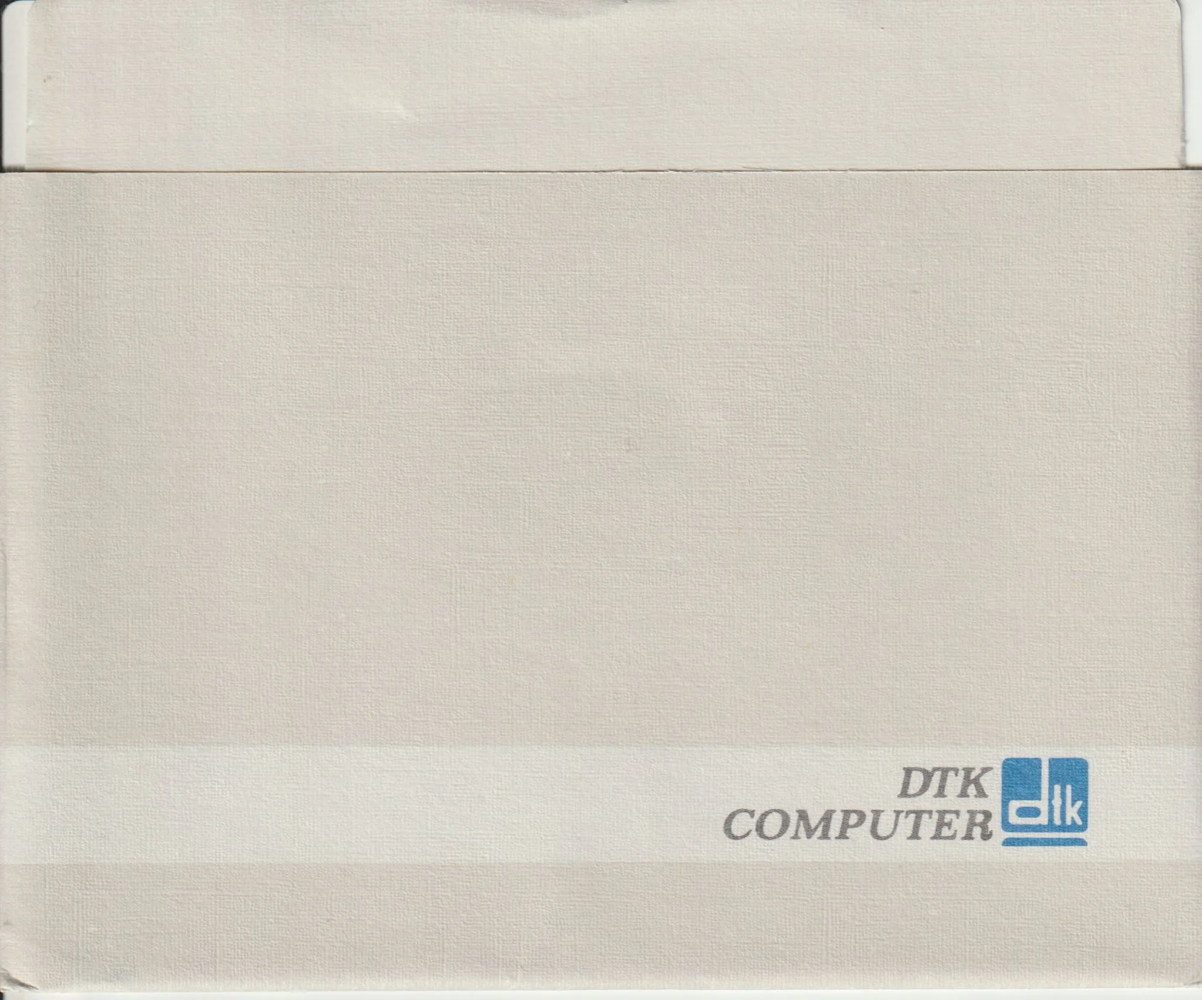 a vintage floppy disk sleeve from DTK Computer. Cat. no.: D20-525-001