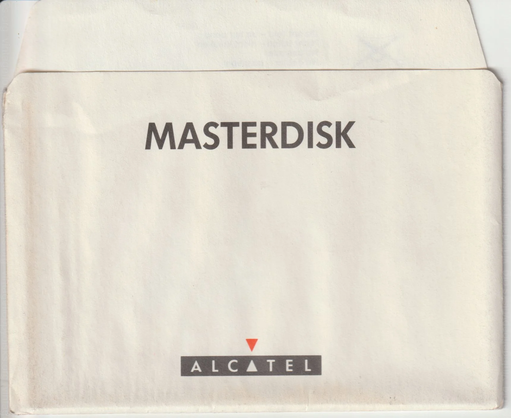 a vintage floppy disk sleeve from Alcatel. Cat. no.: A12-525-001
