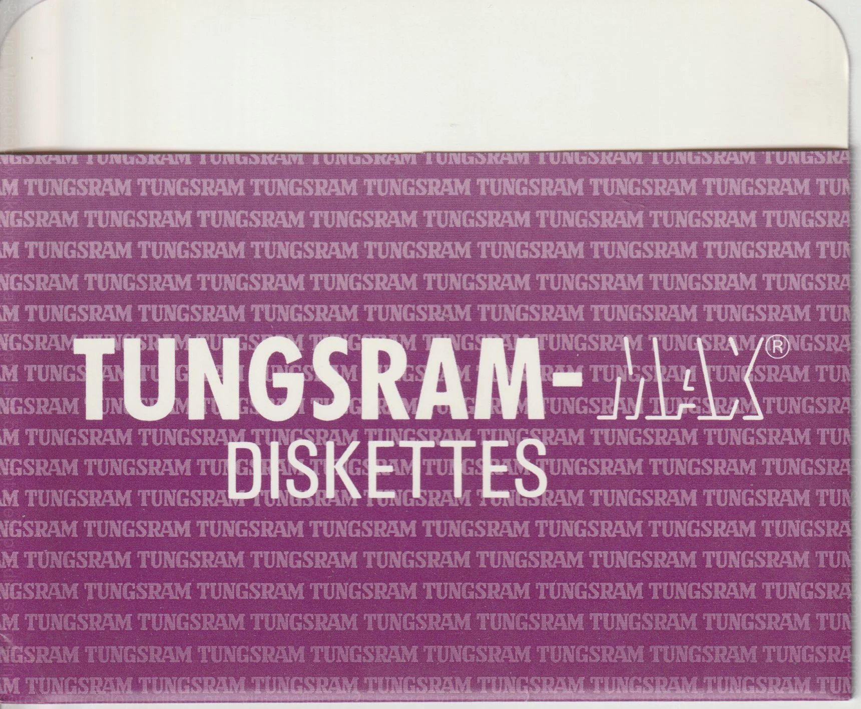 a vintage floppy disk sleeve from Tungsram. Cat. no.: T10-525-001